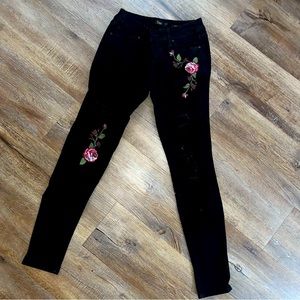 Black jeans w/ flowers